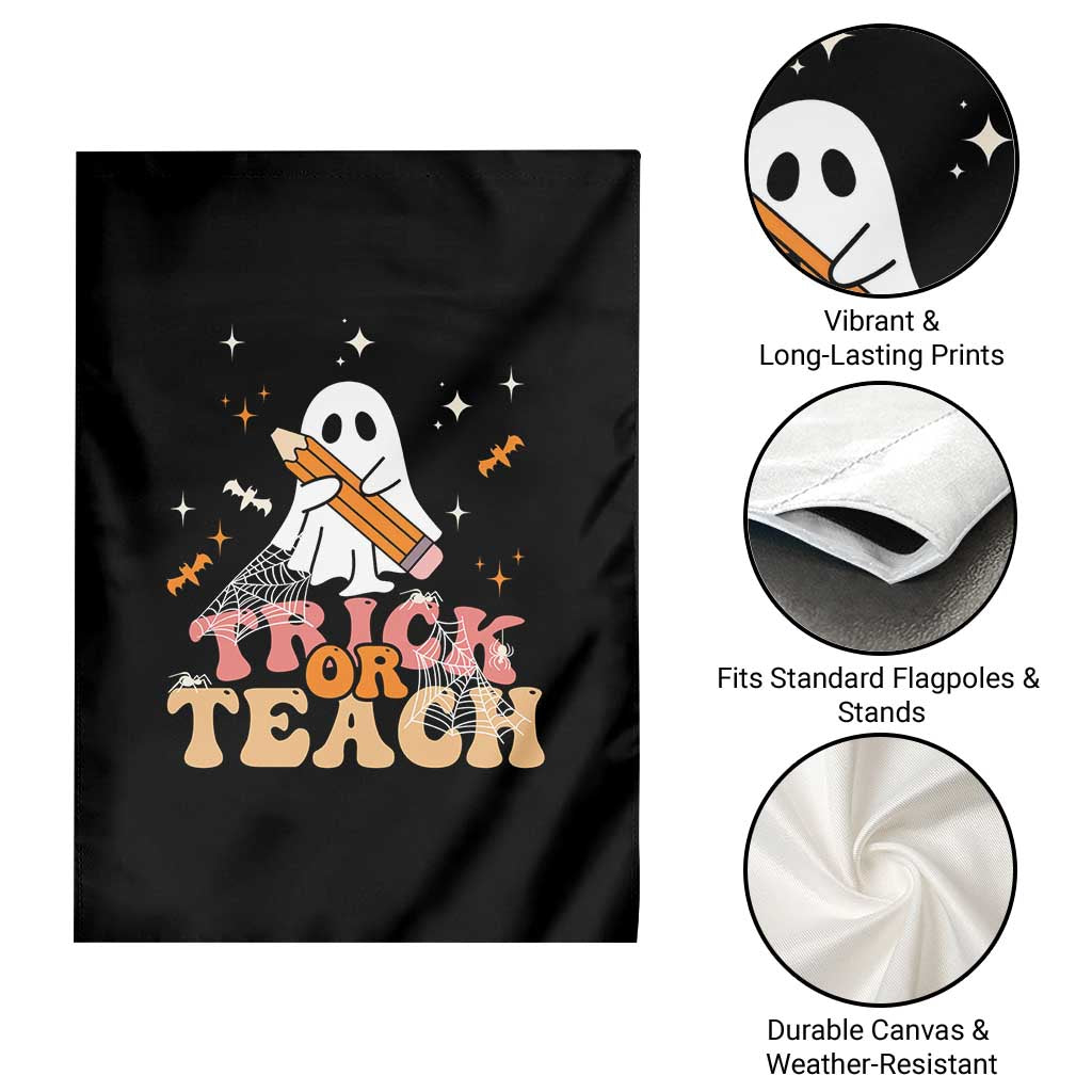 Teacher Halloween Garden Flag Trick Or Teach Ghost - Wonder Print Shop