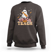 Teacher Halloween Sweatshirt Trick Or Teach Ghost - Wonder Print Shop