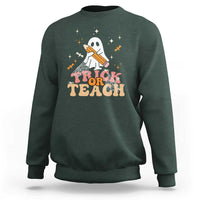 Teacher Halloween Sweatshirt Trick Or Teach Ghost - Wonder Print Shop