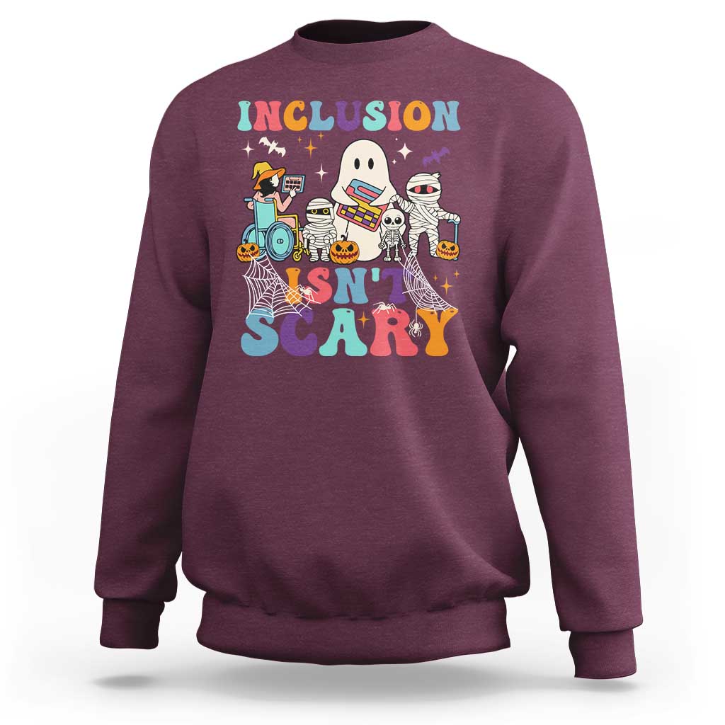Special Teacher Halloween Sweatshirt Inclusion Isn't Scary - Wonder Print Shop