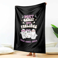 School Counselor Halloween Throw Blanket Don't Ghost Your Feelings Spooky Mental Health - Wonder Print Shop