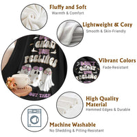 School Counselor Halloween Throw Blanket Don't Ghost Your Feelings Spooky Mental Health - Wonder Print Shop