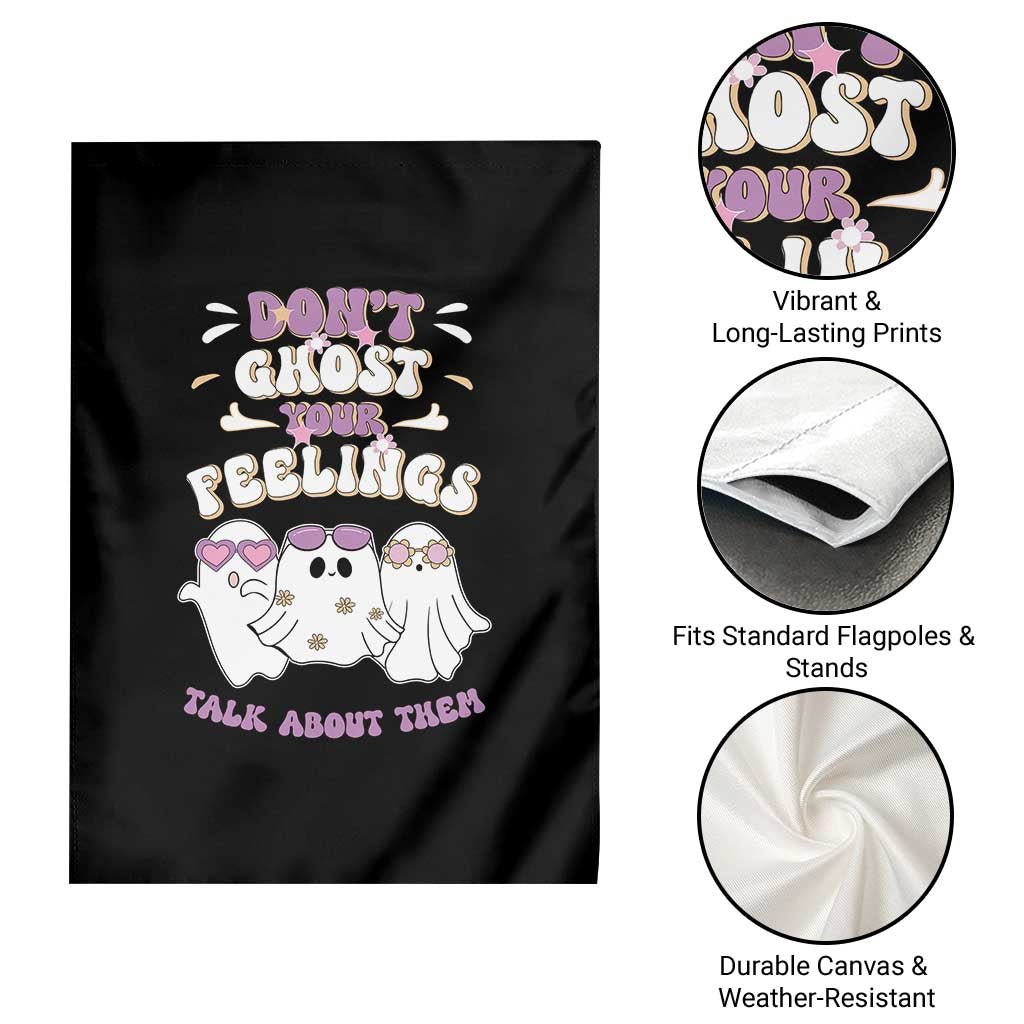 School Counselor Halloween Garden Flag Don't Ghost Your Feelings Spooky Mental Health - Wonder Print Shop