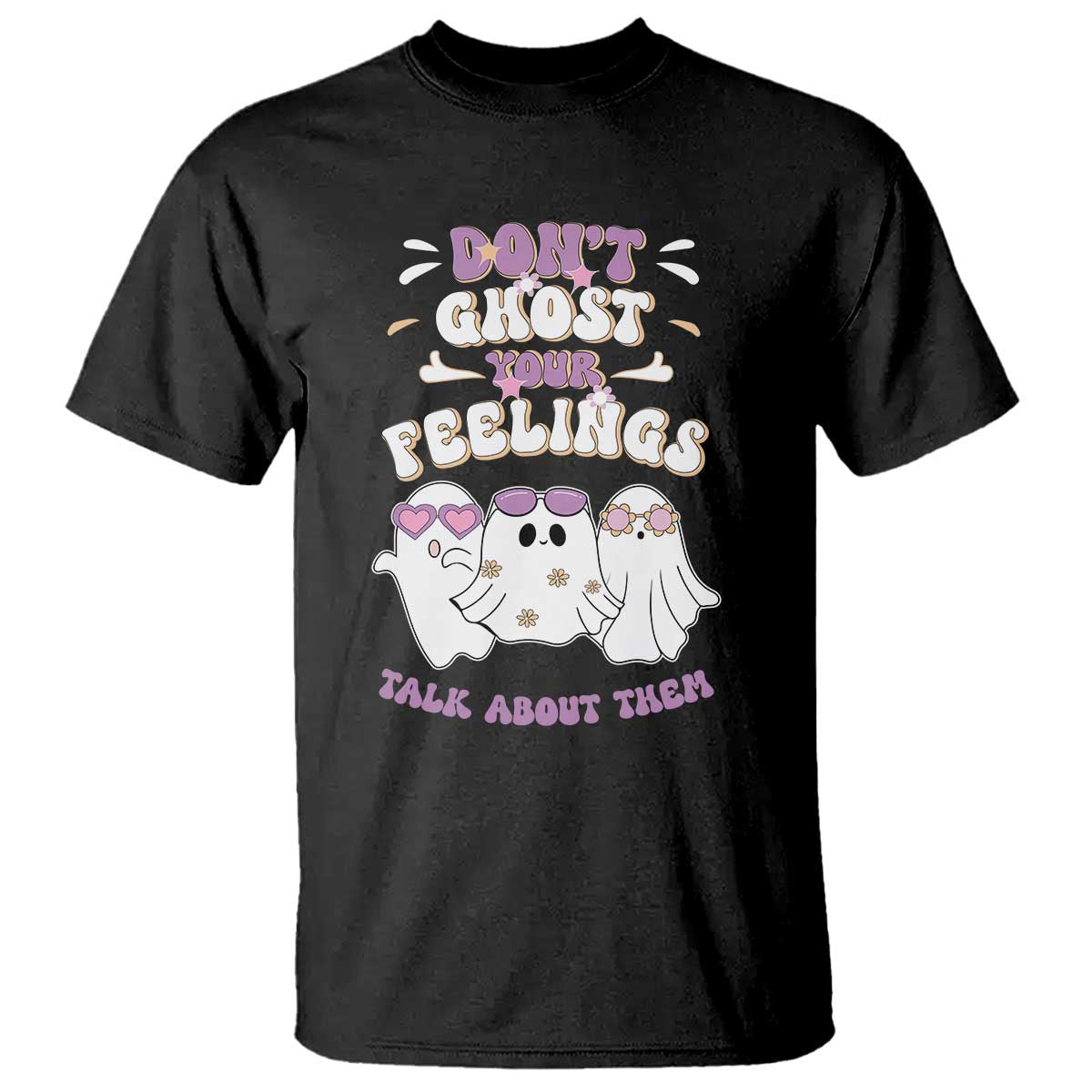 School Counselor Halloween T Shirt Don't Ghost Your Feelings Spooky Mental Health - Wonder Print Shop
