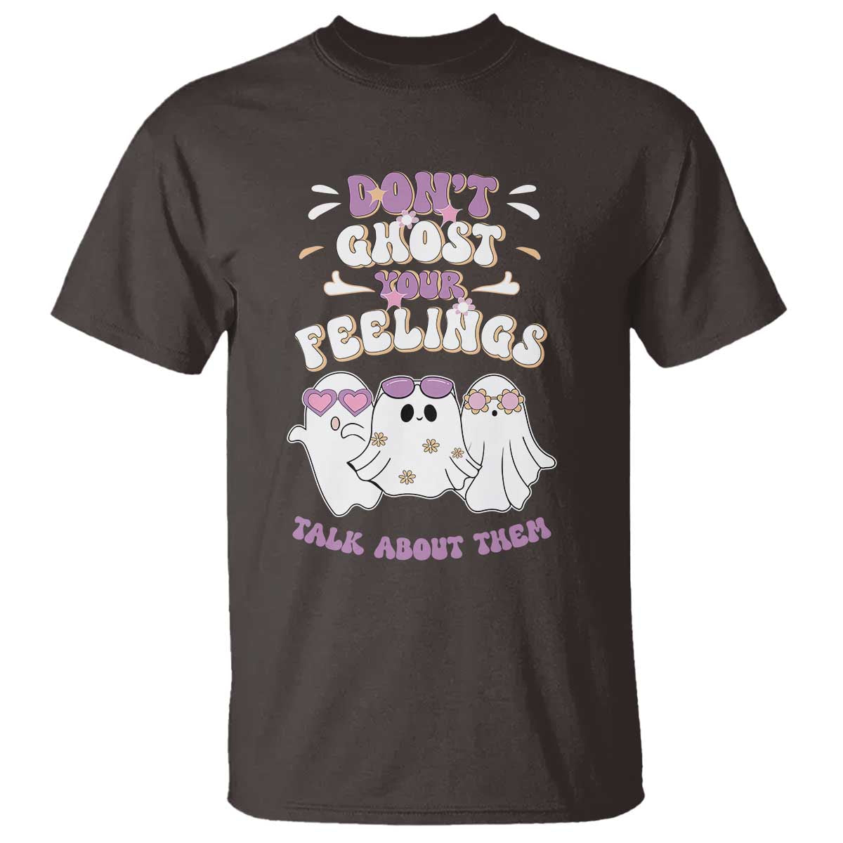 School Counselor Halloween T Shirt Don't Ghost Your Feelings Spooky Mental Health - Wonder Print Shop