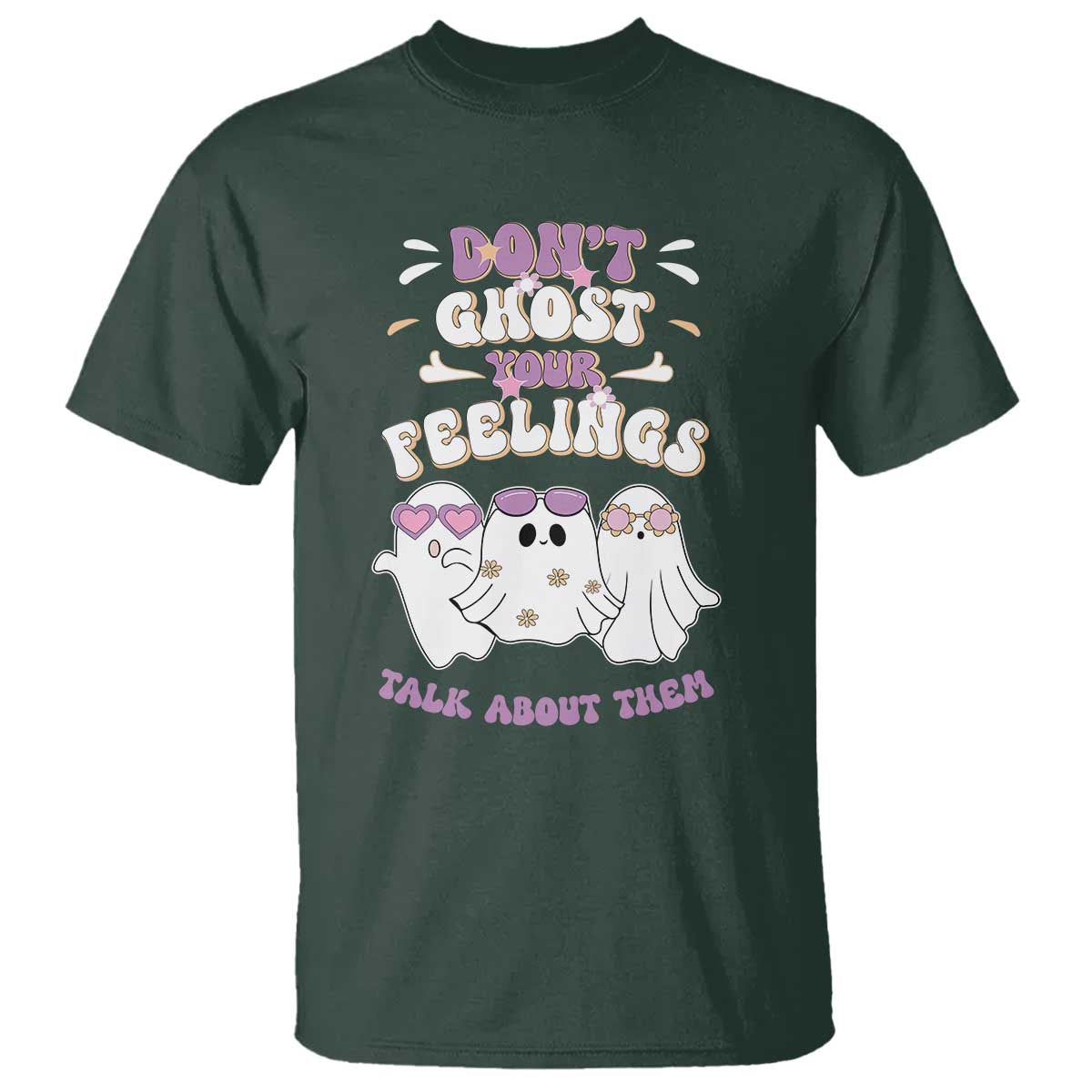 School Counselor Halloween T Shirt Don't Ghost Your Feelings Spooky Mental Health - Wonder Print Shop