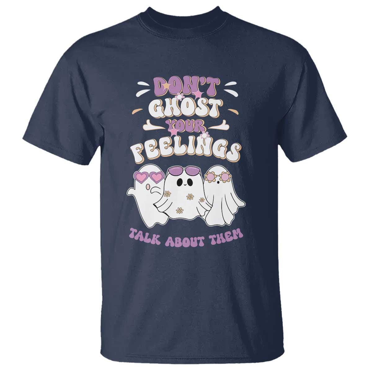 School Counselor Halloween T Shirt Don't Ghost Your Feelings Spooky Mental Health - Wonder Print Shop