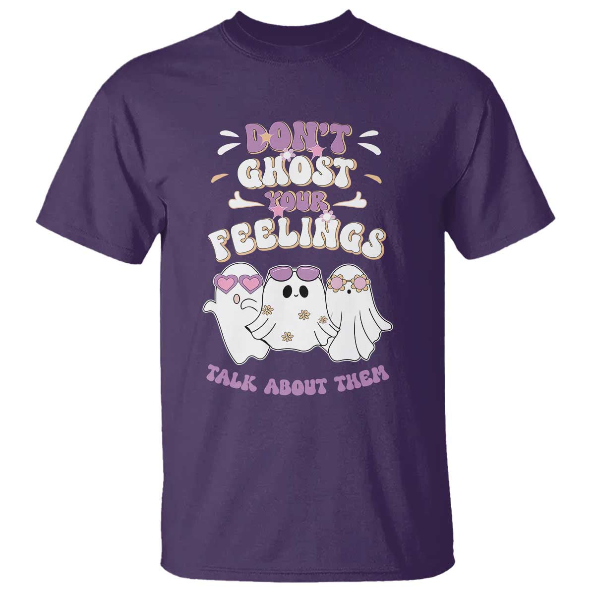 School Counselor Halloween T Shirt Don't Ghost Your Feelings Spooky Mental Health - Wonder Print Shop