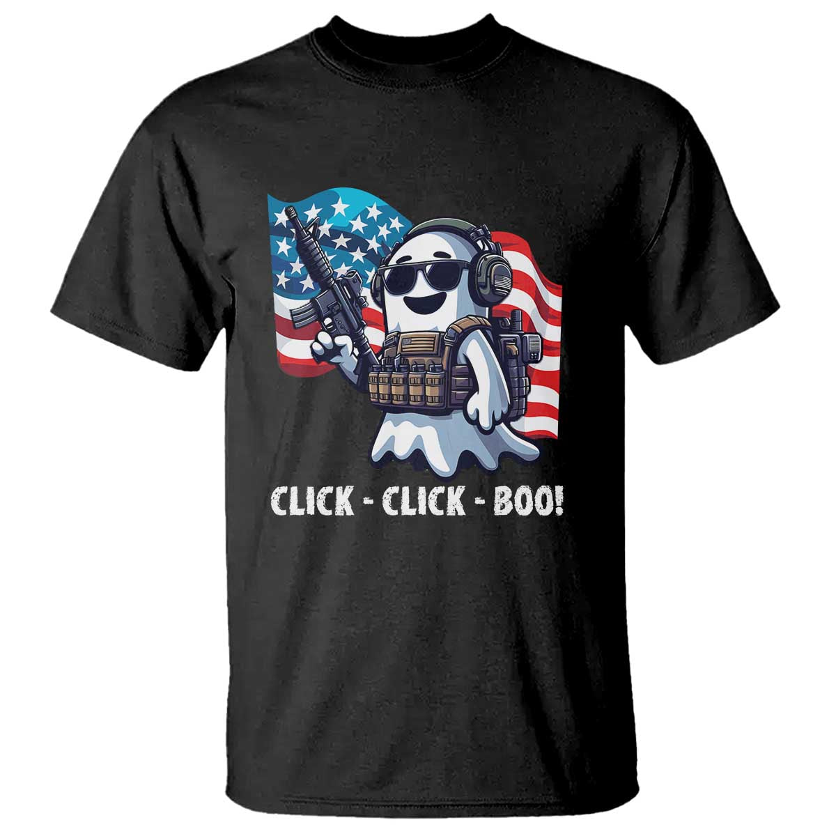 Halloween Veteran T Shirt Click Click Boo Army - Wonder Print Shop