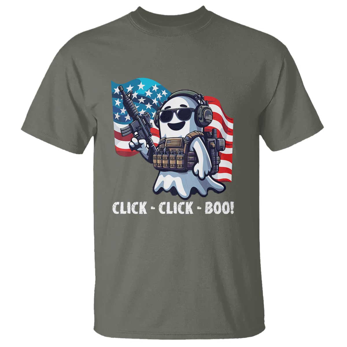 Halloween Veteran T Shirt Click Click Boo Army - Wonder Print Shop