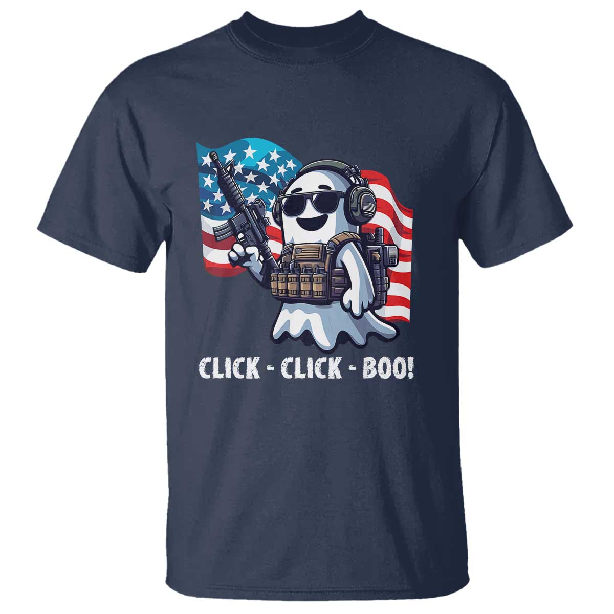 Halloween Veteran T Shirt Click Click Boo Army - Wonder Print Shop