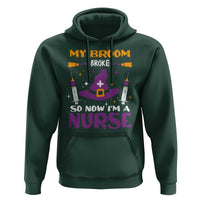Nurse Halloween Hoodie My Broom Broke So Now Im A Nurse