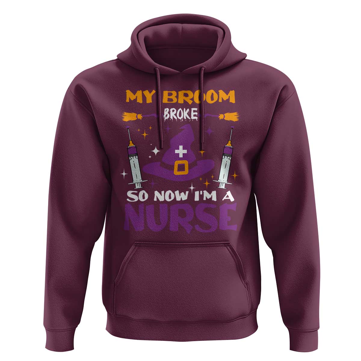 Nurse Halloween Hoodie My Broom Broke So Now Im A Nurse