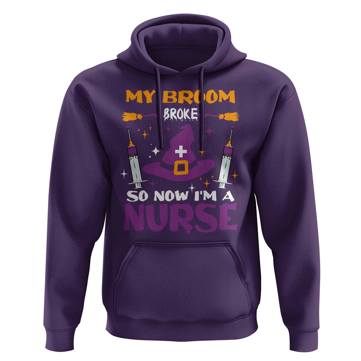 Nurse Halloween Hoodie My Broom Broke So Now Im A Nurse