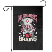 Nurse Halloween Garden Flag Neuro Nurses Love Brains Skeleton - Wonder Print Shop