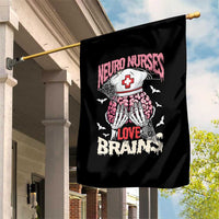 Nurse Halloween Garden Flag Neuro Nurses Love Brains Skeleton - Wonder Print Shop