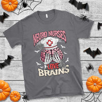 Nurse Halloween T Shirt Neuro Nurses Love Brains Skeleton - Wonder Print Shop