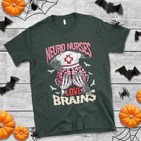 Nurse Halloween T Shirt Neuro Nurses Love Brains Skeleton - Wonder Print Shop
