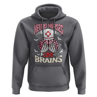 Nurse Halloween Hoodie Neuro Nurses Love Brains Skeleton
