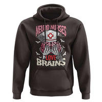 Nurse Halloween Hoodie Neuro Nurses Love Brains Skeleton