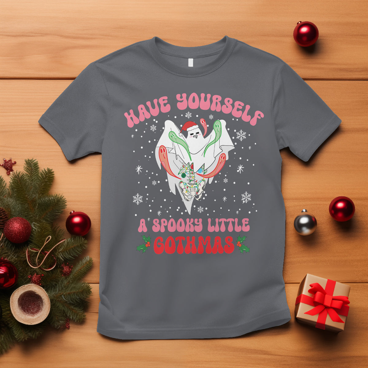 Have Yourself Spooky Little Gothmas Ghost Christmas Cute Boo T Shirt - Wonder Print Shop