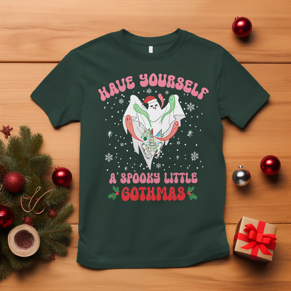 Have Yourself Spooky Little Gothmas Ghost Christmas Cute Boo T Shirt - Wonder Print Shop