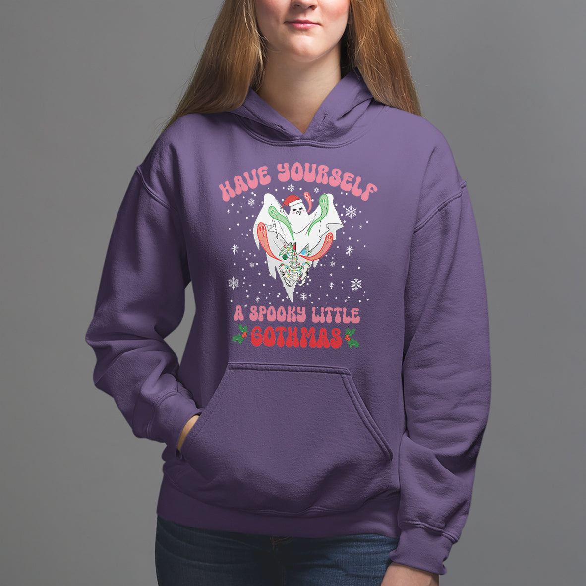 Have Yourself Spooky Little Gothmas Ghost Christmas Cute Boo Hoodie - Wonder Print Shop