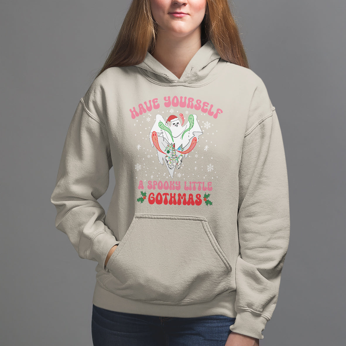Have Yourself Spooky Little Gothmas Ghost Christmas Cute Boo Hoodie - Wonder Print Shop