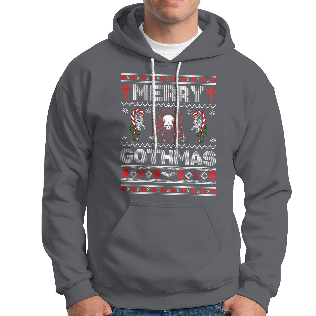 Merry Gothmas Goth Christmas Spider Skulls Hoodie - Wonder Print Shop