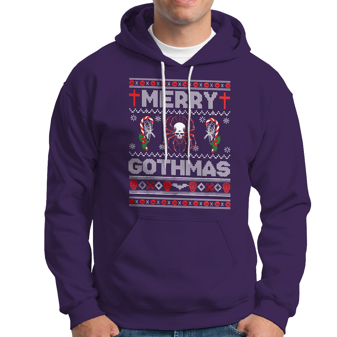 Merry Gothmas Goth Christmas Spider Skulls Hoodie - Wonder Print Shop