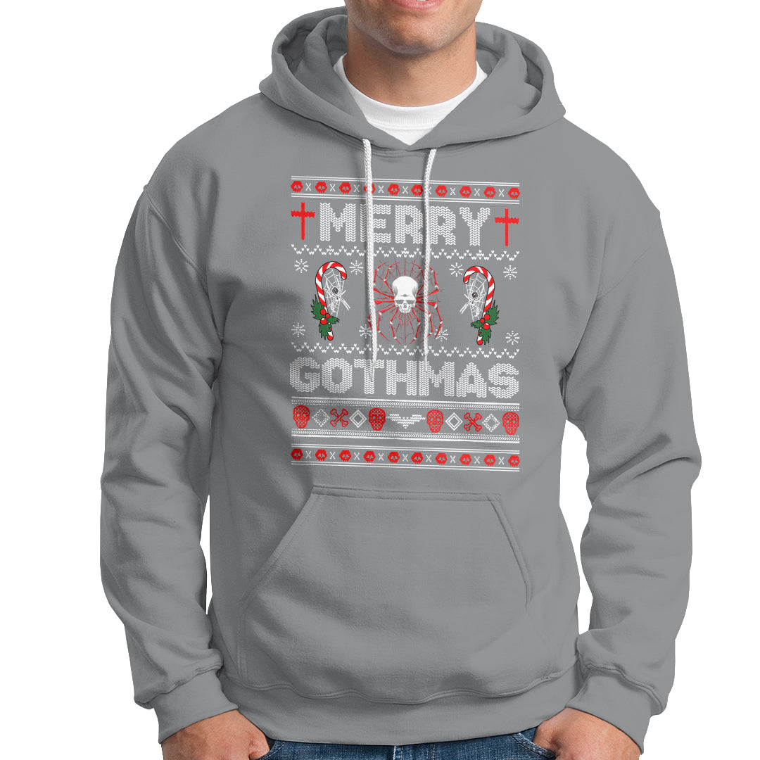 Merry Gothmas Goth Christmas Spider Skulls Hoodie - Wonder Print Shop