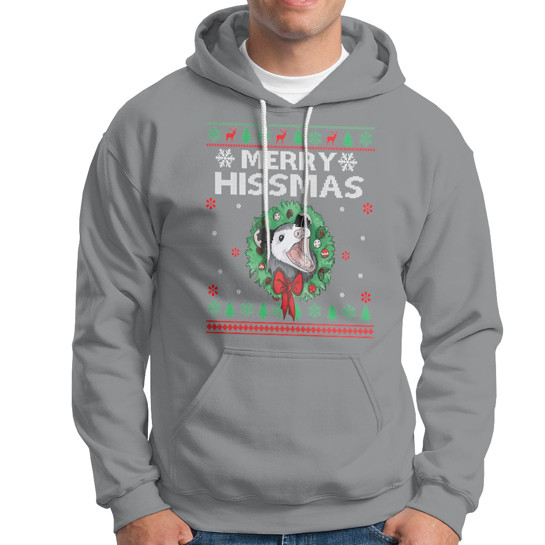 Merry Hissmas Possum Lovers Opossum Christmas Hoodie - Wonder Print Shop