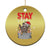 Funny Raccoon Xmas Christmas Ornament Stay Trashy Garbage Trashin Santa Hat - Wonder Print Shop