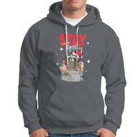 Stay Trashy Christmas Raccoon Garbage Trashin Santa Hat Hoodie - Wonder Print Shop