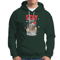 Stay Trashy Christmas Raccoon Garbage Trashin Santa Hat Hoodie - Wonder Print Shop