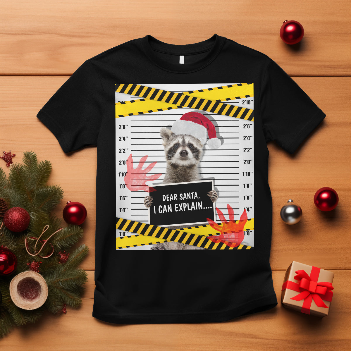 Christmas T Shirt Dear Santa I Can Explain Funny Raccoon Lover - Wonder Print Shop
