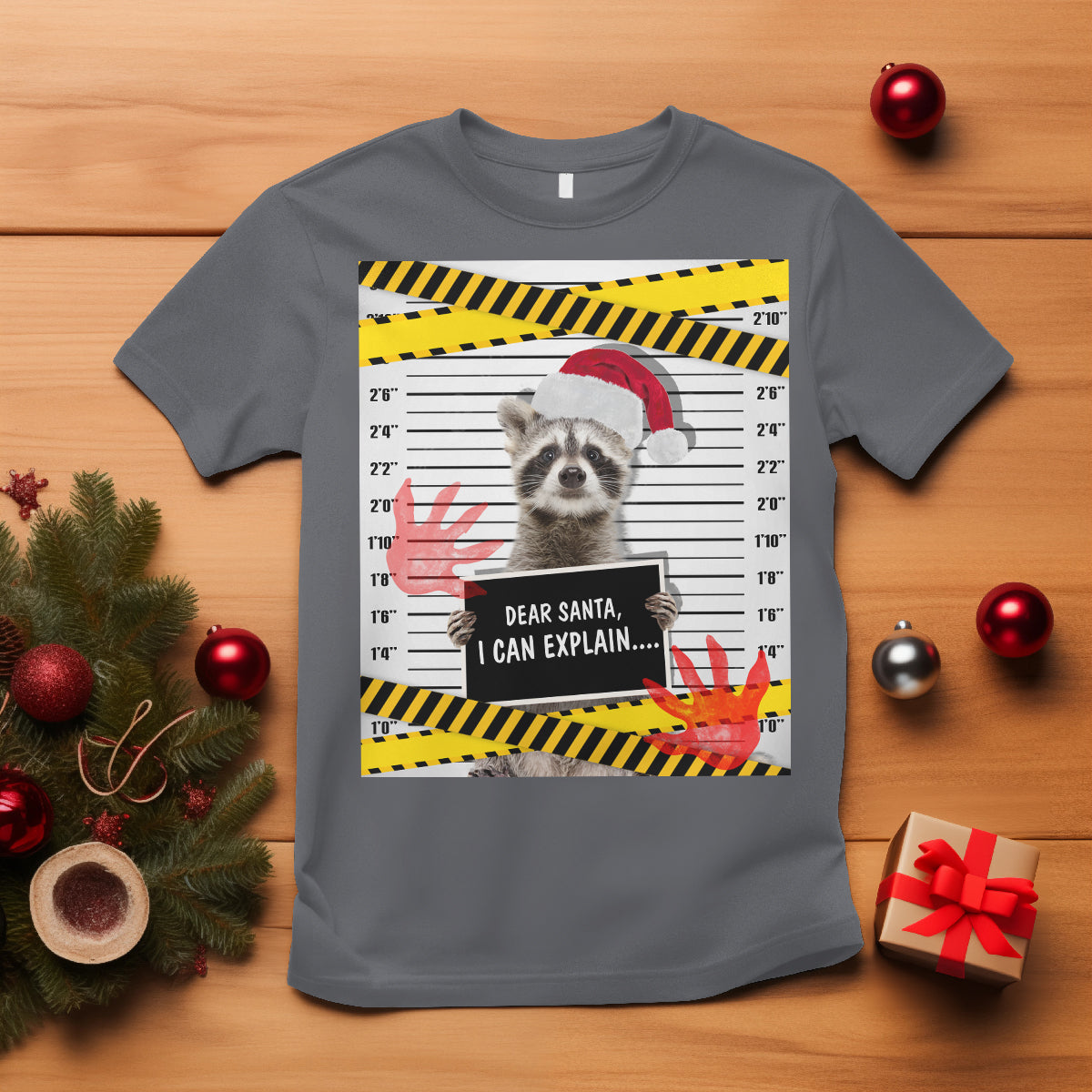 Christmas T Shirt Dear Santa I Can Explain Funny Raccoon Lover - Wonder Print Shop