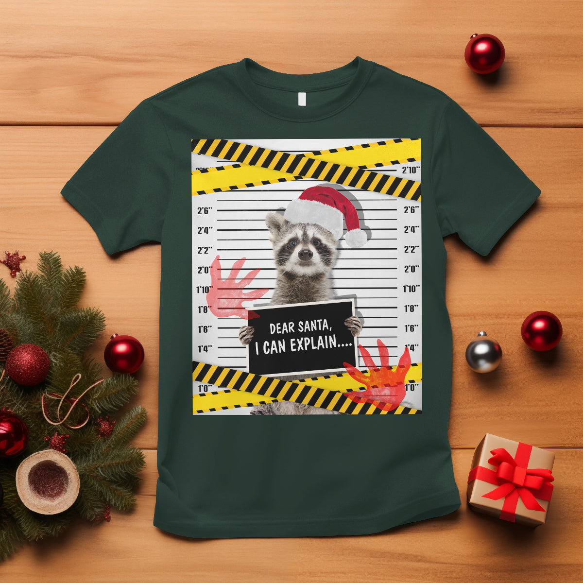 Christmas T Shirt Dear Santa I Can Explain Funny Raccoon Lover - Wonder Print Shop