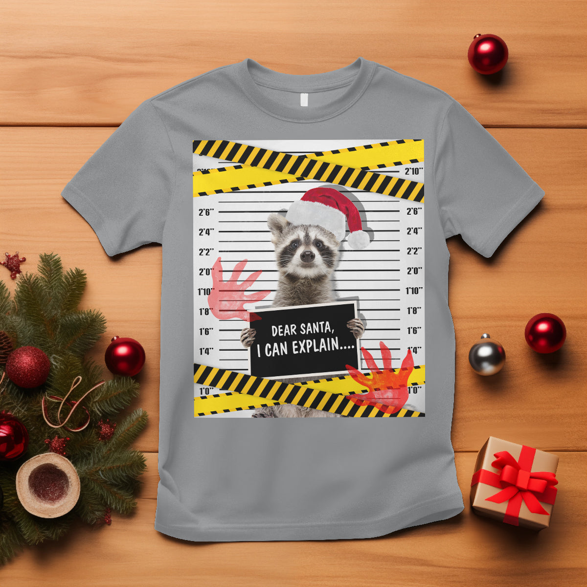 Christmas T Shirt Dear Santa I Can Explain Funny Raccoon Lover - Wonder Print Shop