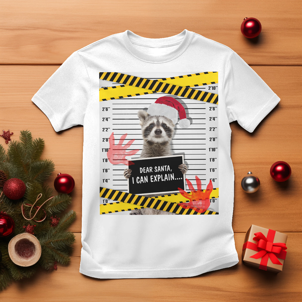 Christmas T Shirt Dear Santa I Can Explain Funny Raccoon Lover - Wonder Print Shop