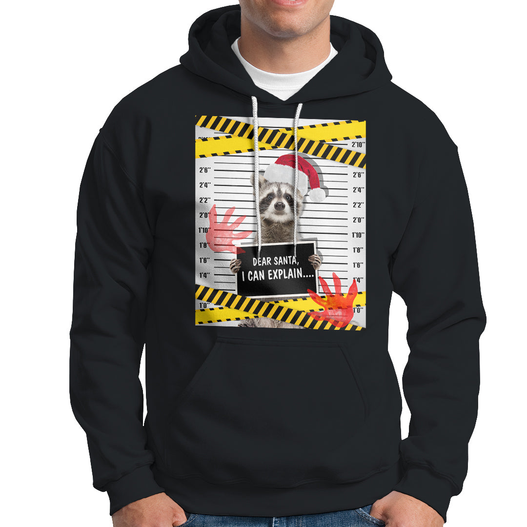 Christmas Hoodie Dear Santa I Can Explain Funny Raccoon Lover - Wonder Print Shop