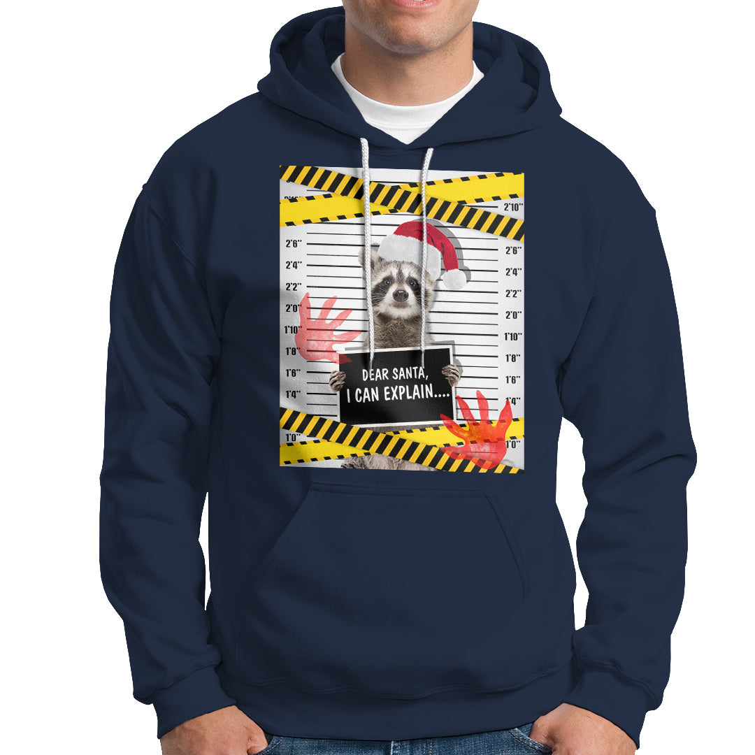 Christmas Hoodie Dear Santa I Can Explain Funny Raccoon Lover - Wonder Print Shop