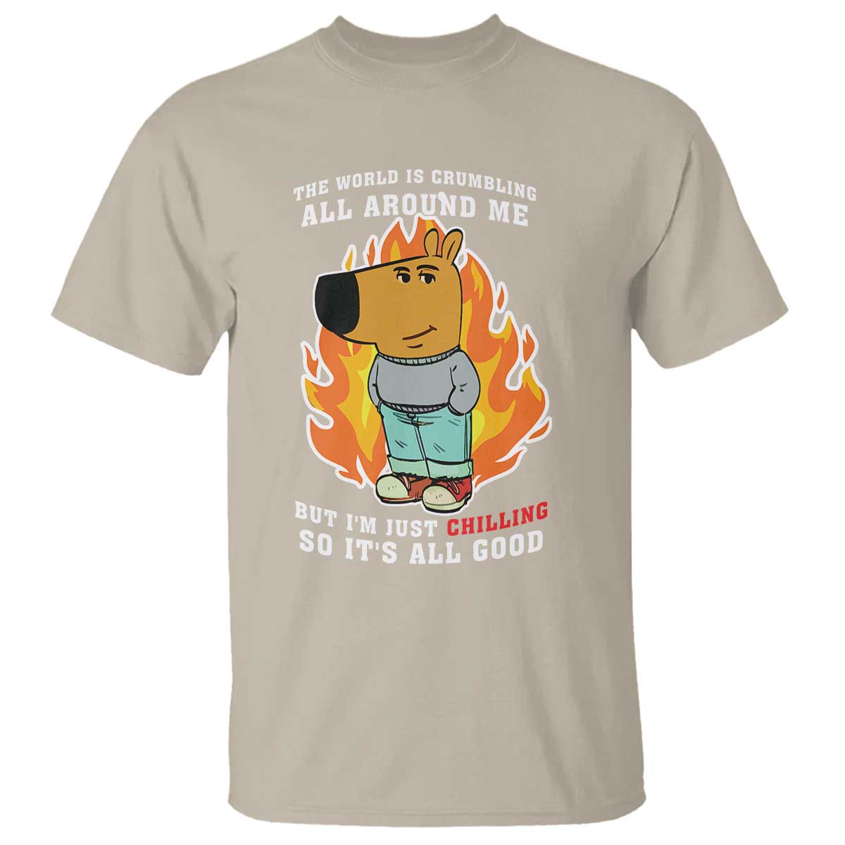 The World Is Crumbling All Around Me But Im Just Chilling So Its All Good T Shirt - Wonder Print Shop