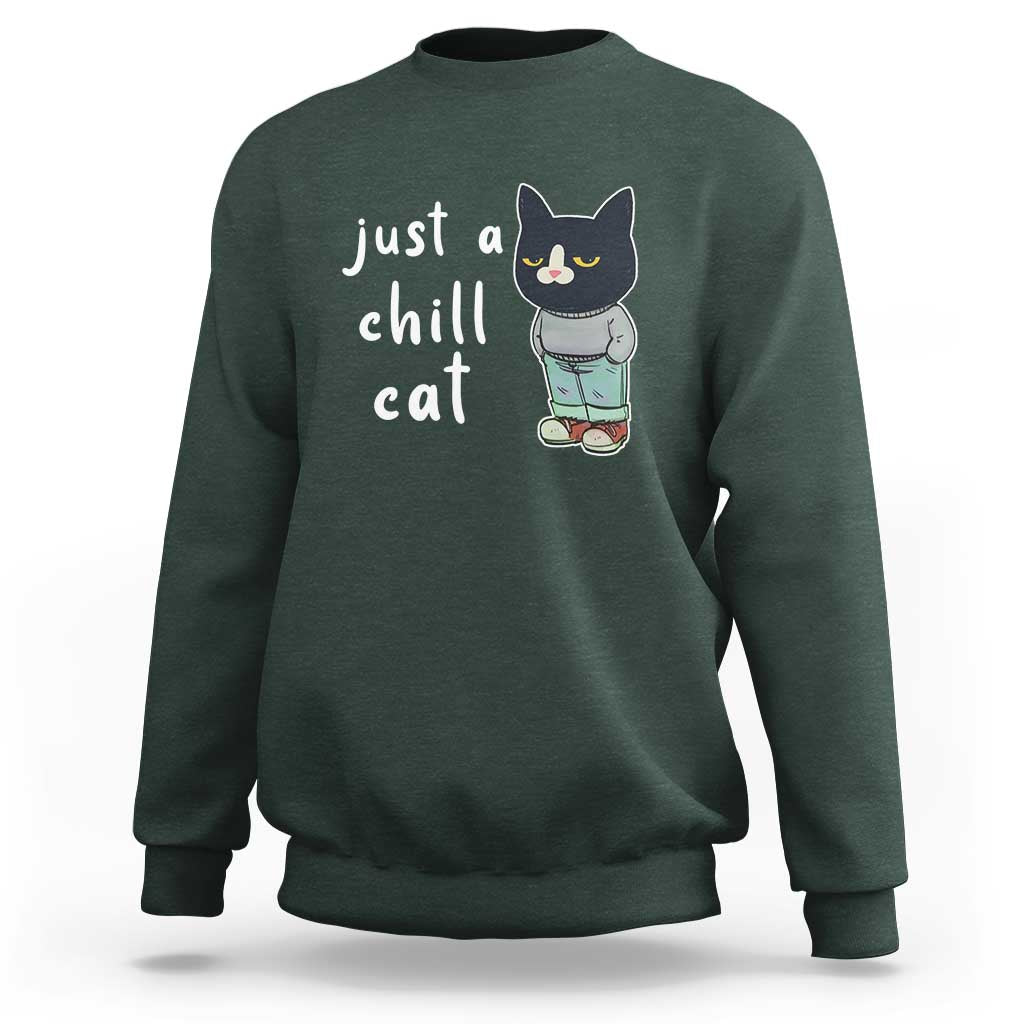 Funny Meme Just A Chill Cat Sweatshirt - Wonder Print Shop