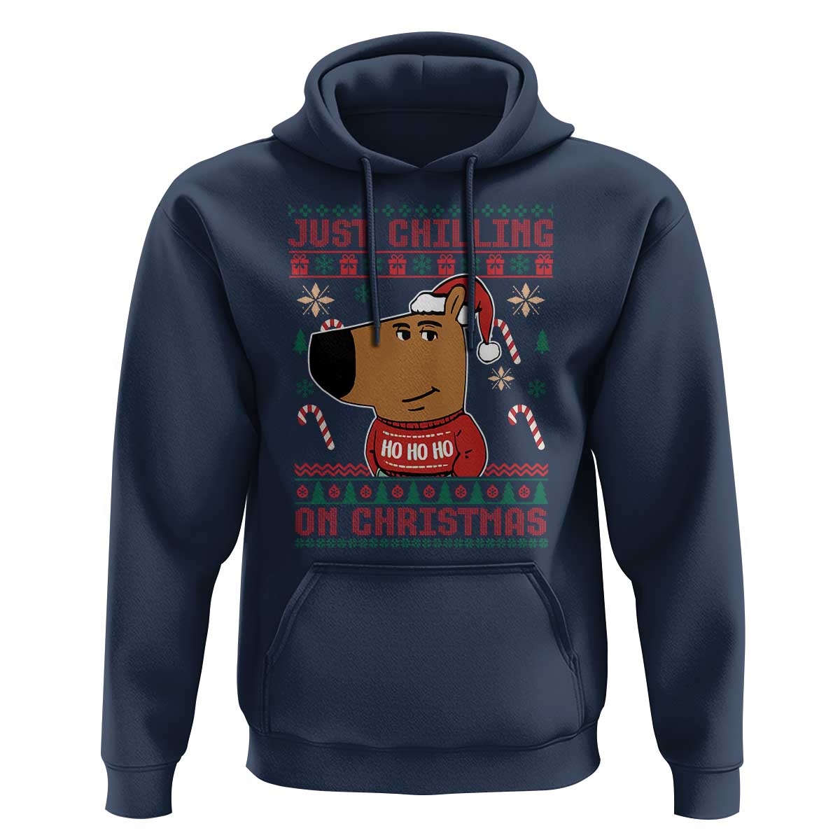 Funny Just Chilling On Christmas Meme Chillin Guy Hoodie