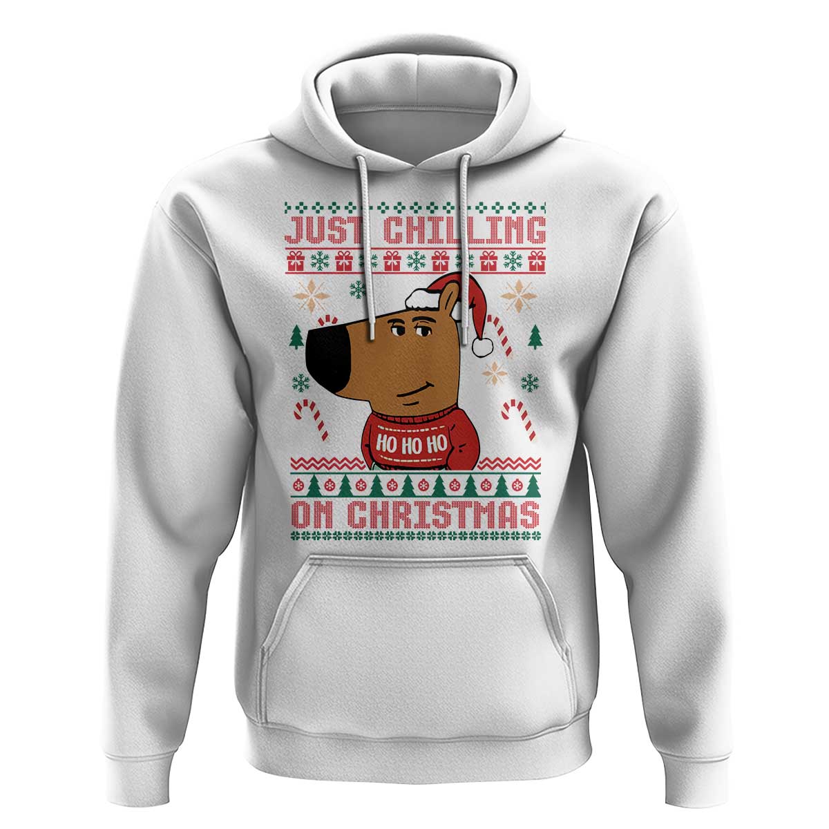 Funny Just Chilling On Christmas Meme Chillin Guy Hoodie
