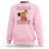 Funny Just Chilling On Christmas Meme Chillin Guy Sweatshirt - Wonder Print Shop