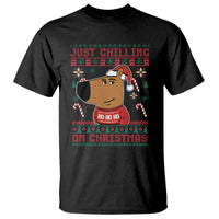 Funny Just Chilling On Christmas Meme Chillin Guy T Shirt - Wonder Print Shop