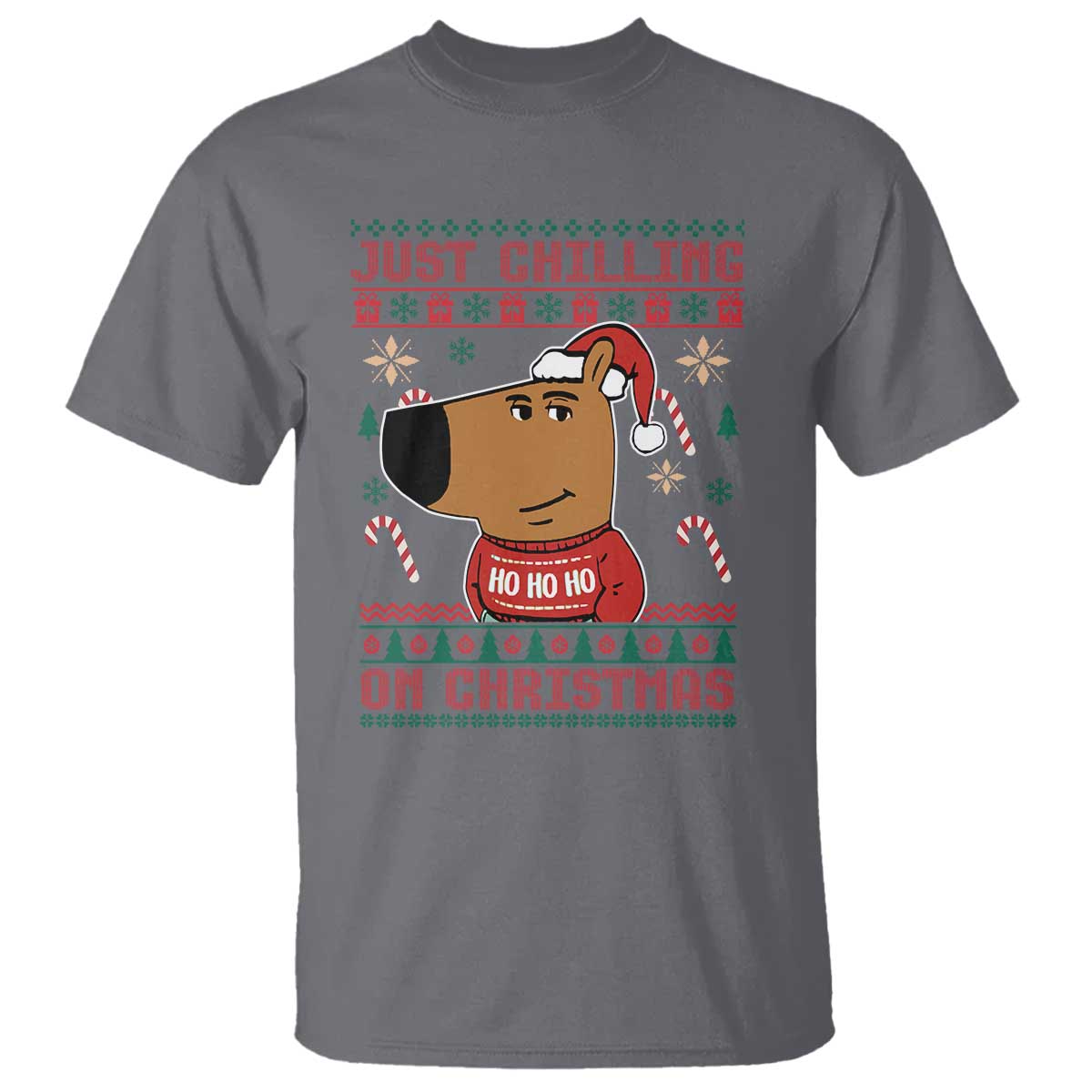 Funny Just Chilling On Christmas Meme Chillin Guy T Shirt - Wonder Print Shop