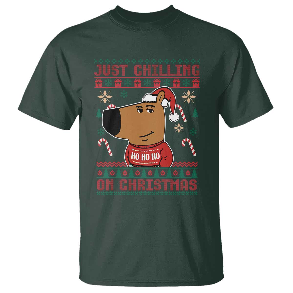 Funny Just Chilling On Christmas Meme Chillin Guy T Shirt - Wonder Print Shop